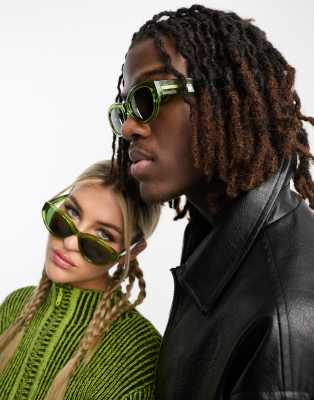 A.Kjaerbede A.Kjaerbede Winnie cat eye festival sunglasses in light olive green