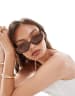 ASOS DESIGN long sleeve off shoulder corset waist tee in cream