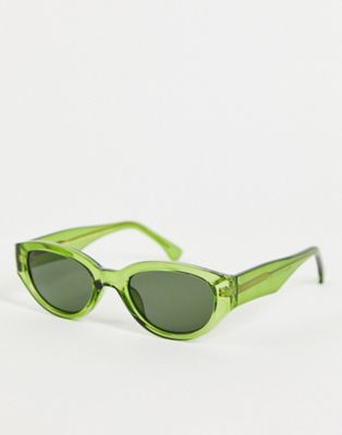 A.Kjaerbede Winnie round sunglasses in light olive transparent
