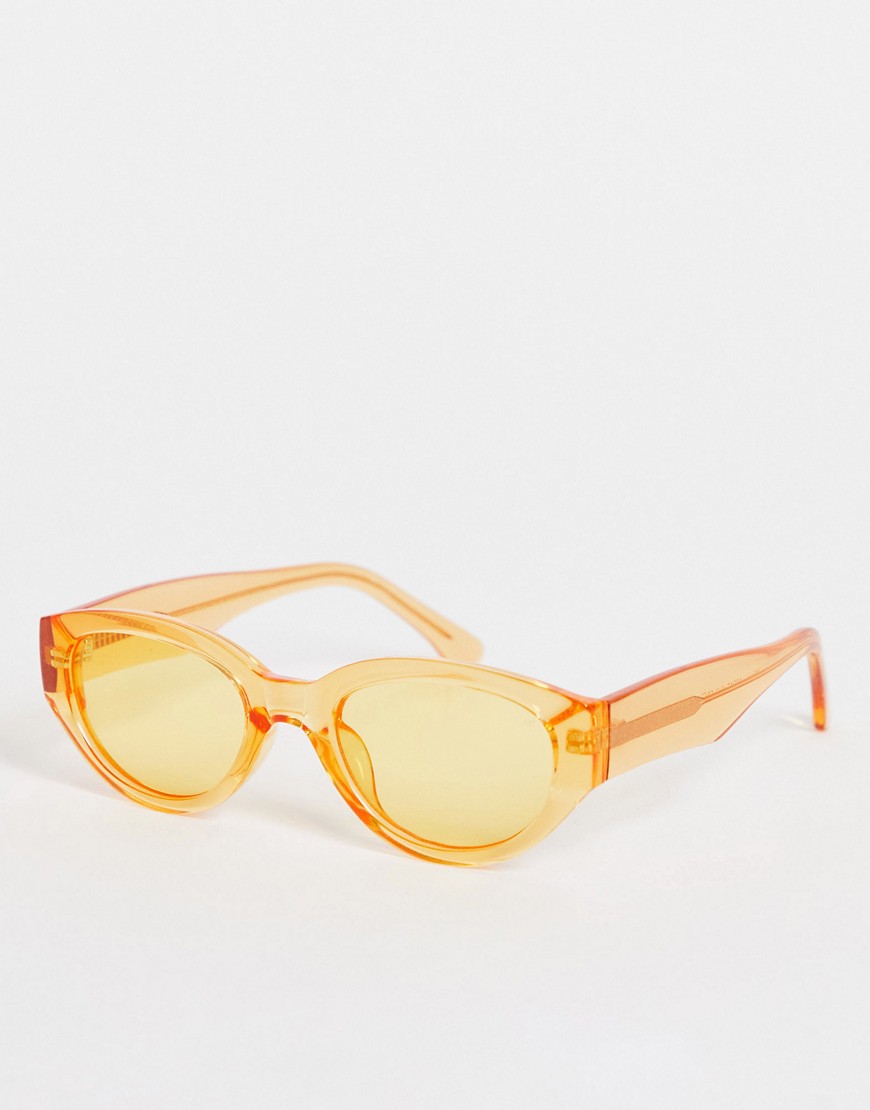 A.kjaerbede Winnie Round Sunglasses In Yellow Transparent