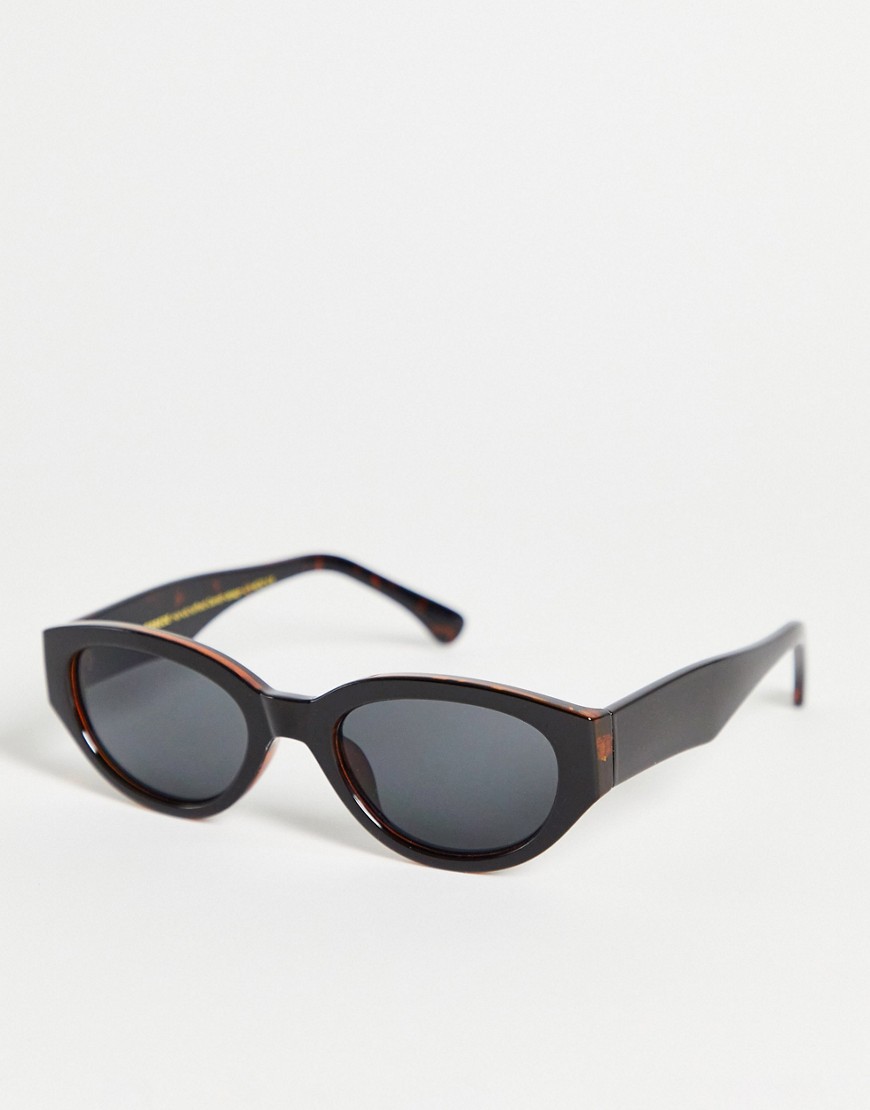 A.Kjaerbede - Winnie - Uniseks retro zonnebril met rond montuur in zwart