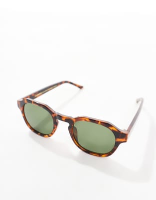 A.Kjaerbede - Zan - Lunettes de soleil carrées - Havane-Marron