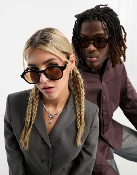 A.Kjaerbede Zan square sunglasses in black - view 1