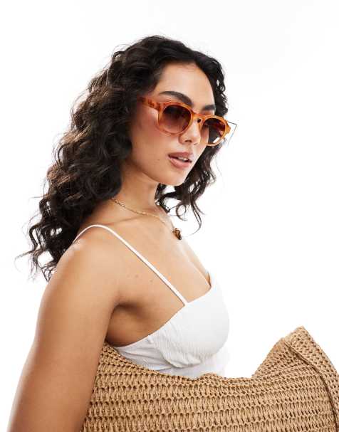 A.Kjaerbede Zan square sunglasses in burnt amber - view 1