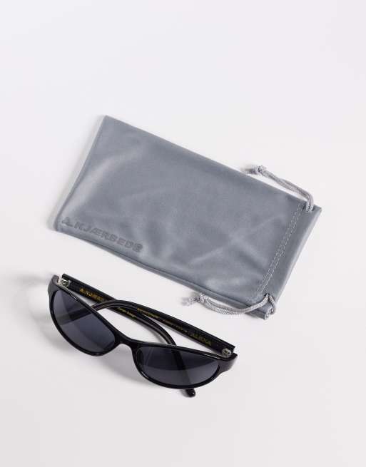 A.Kjærbede – Alexa – Schmale, ovale Cat-Eye-Sonnenbrille in Schwarz, 3 von 3