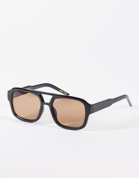 A.Kjærbede – Kaya – Oversize-Pilotensonnenbrille in Schwarz - view 1