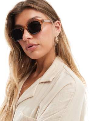 A. Kjærbede - Zan - Eckige Sonnenbrille in Champagner-Neutral