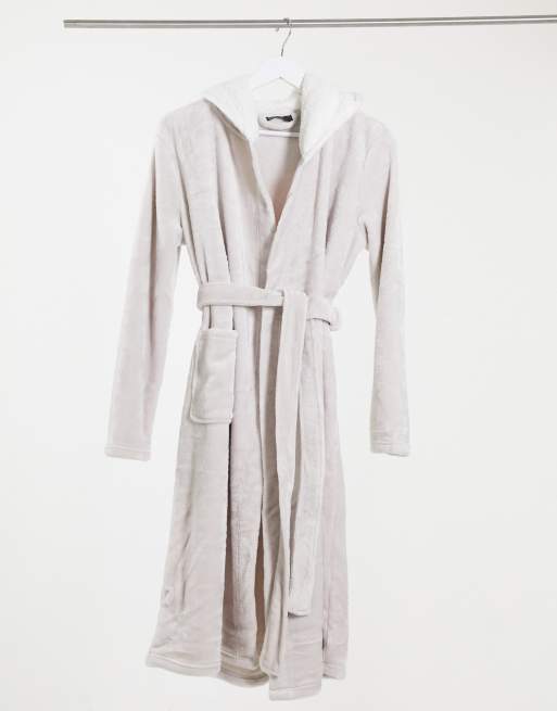 Albornoz midi gris extrasuave con capucha de ASOS DESIGN