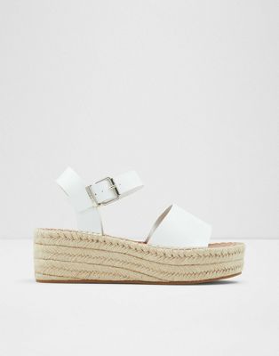 ALDO Abearith flatform espadrille sandals in white