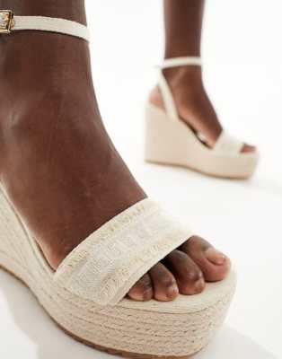 Aldo Aberitram Platform Espadrilles In White