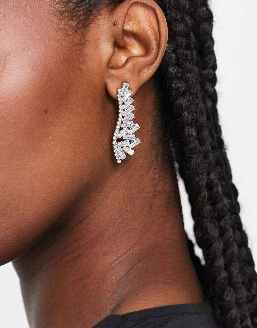 Crystal ear clearance climber earrings