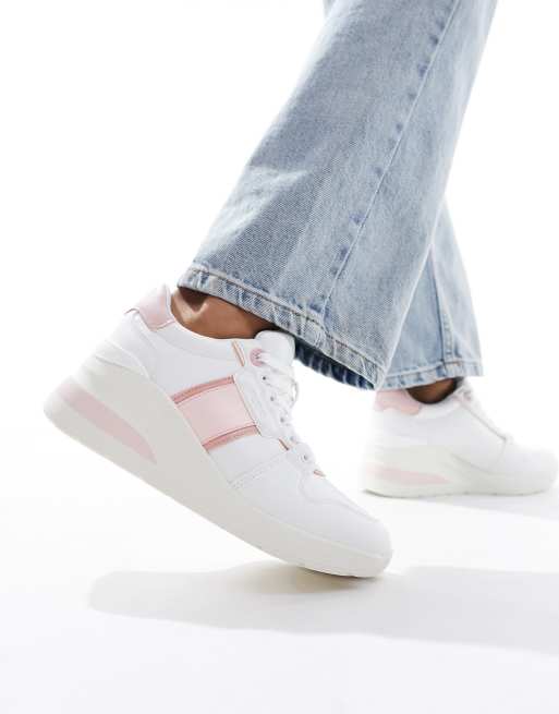 ALDO - Abnerry - Sneakers met sleehak in wit en roze