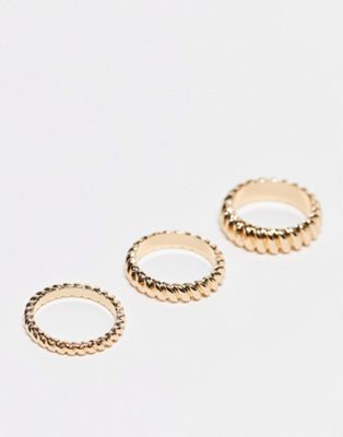 ALDO Acardotlan pack of 3 rings in gold tone