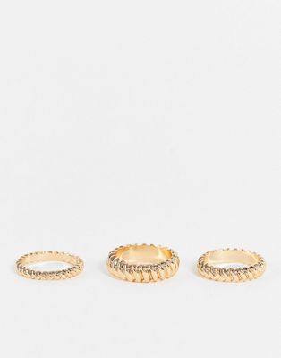 ALDO Acardotlan pack of three rings in gold twist