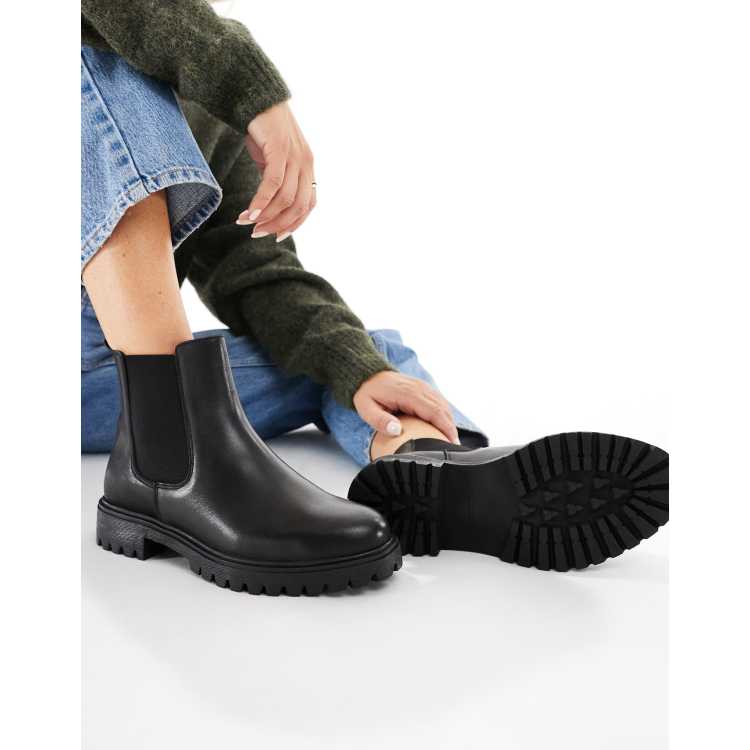 ALDO Adalitlan chelsea ankle boots in black leather | ASOS display picture 1