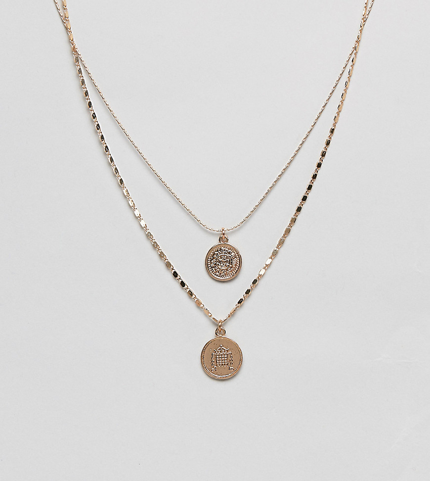 ALDO Adrendavia layering coin charm necklace in gold