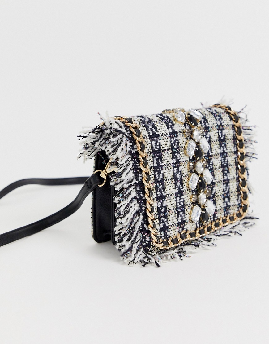 ALDO Adydda tweed jewel crossbody bag-Multi