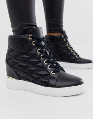 aldo black wedge sneakers