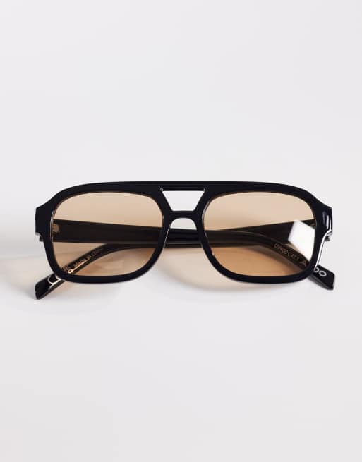 ALDO afohal aviator sunglasses with brown lenses in black, 3 of 3