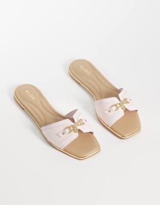 Alamassi - Flache Sandalen in Rosa mit Schnallendetail Rosa 41