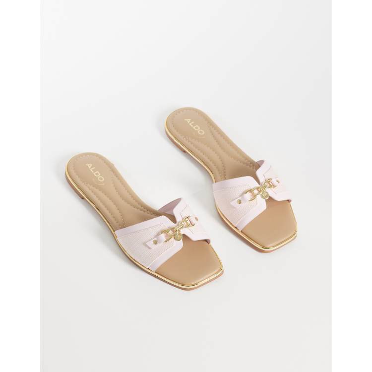 Aldo Alamassi flat sandals with buckle detail in pink | ASOS display picture 3
