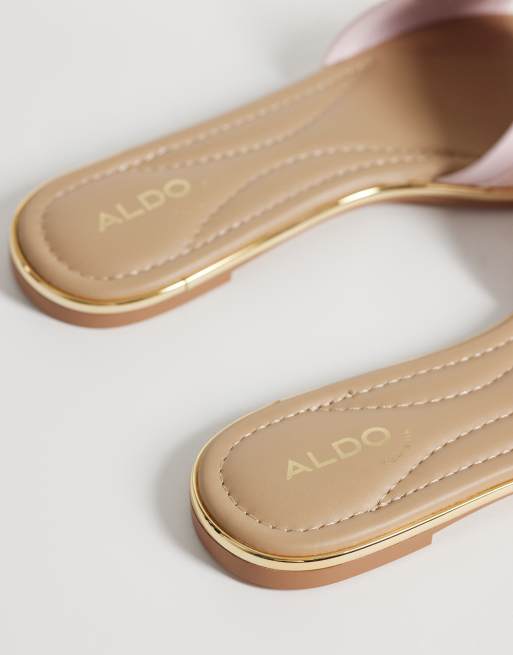 ALDO – Alamassi – Różowe płaskie sandały z ozdobną klamrą, 4 z 4
