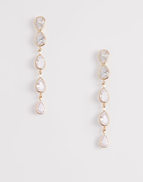 ALDO albenaladar crystal embellished drop earring in gold - view 1