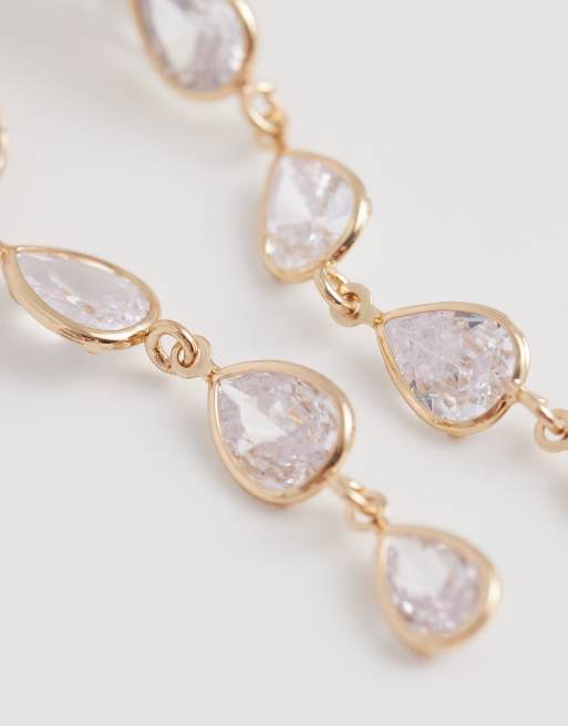 ALDO Albenaladar crystal embellished drop earrings in gold, 3 of 4