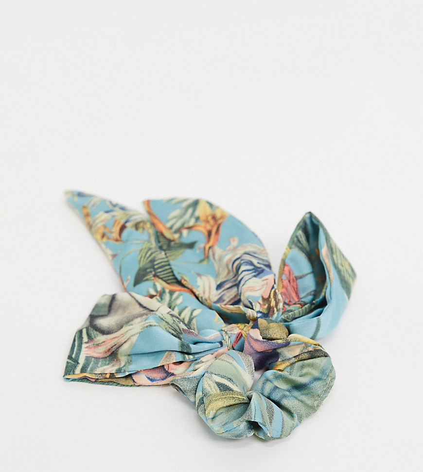 ALDO Alfandega scrunchie hair scarf in tropical print-Multi