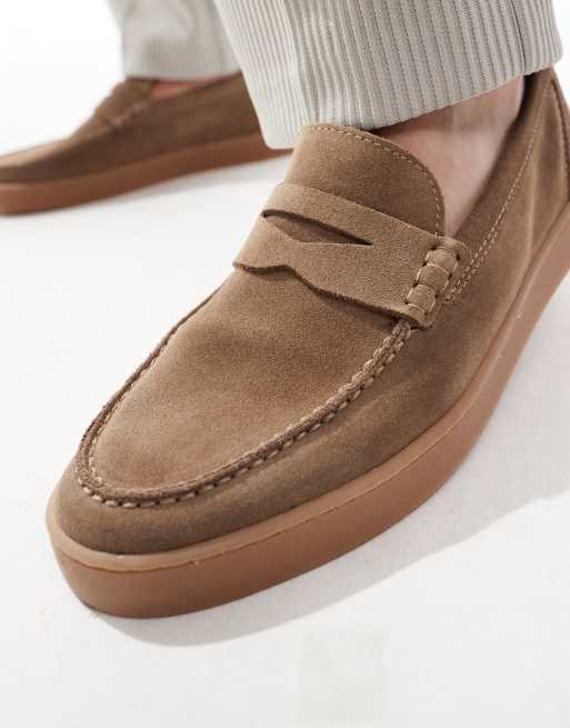 ALDO Alfie casual faux leather loafers in beige | ASOS