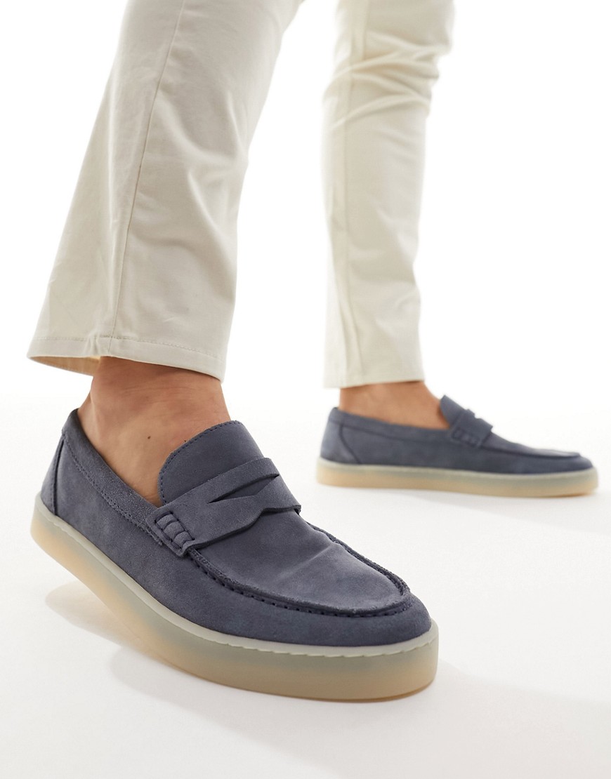ALDO Alfie casual leather loafers in light blue