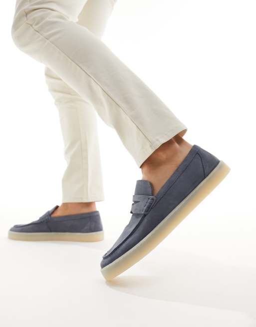 ALDO Alfie casual leather loafers in light blue