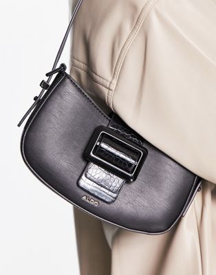 ALDO Alielx buckle detail shoulder bag in black  - ASOS Price Checker