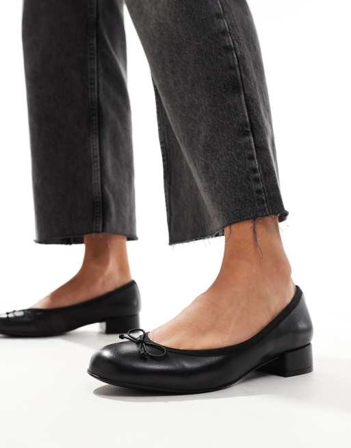 ALDO - Aliette - Ballerine nere in pelle con tacco basso, 4 di 4