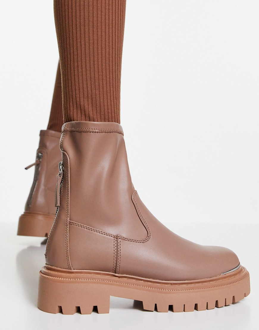 ALDO Alima chunky sock boots in beige-Neutral