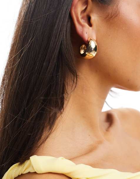 ALDO aludra chunky hoop earrings in gold - view 1