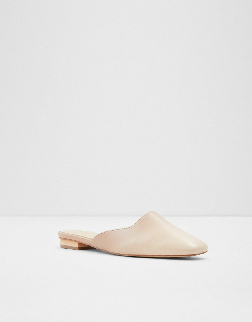 ALDO Alysaa backless flat shoes in bone-Neutral