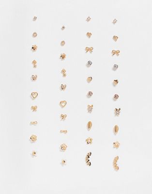 ALDO Amithraniel pack of 20 earrings in pretty gold designs