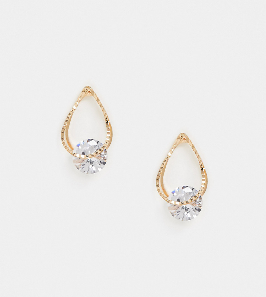 ALDO Andruzzi gem teardrop stud earrings in gold