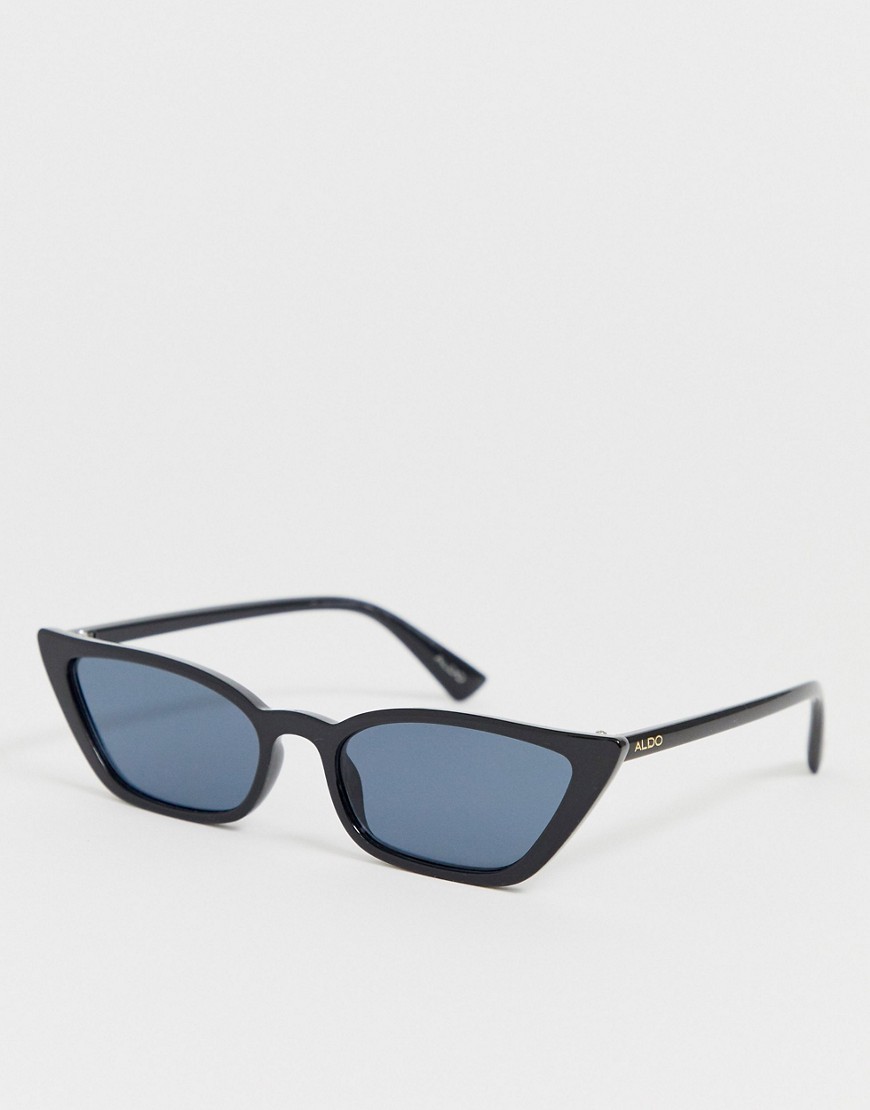 Aldo Angular Rectangular Sunglasses-Black