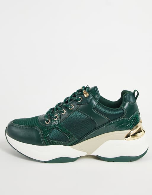 ALDO – Astiari – Gröna/guldfärgade, grova sneakers