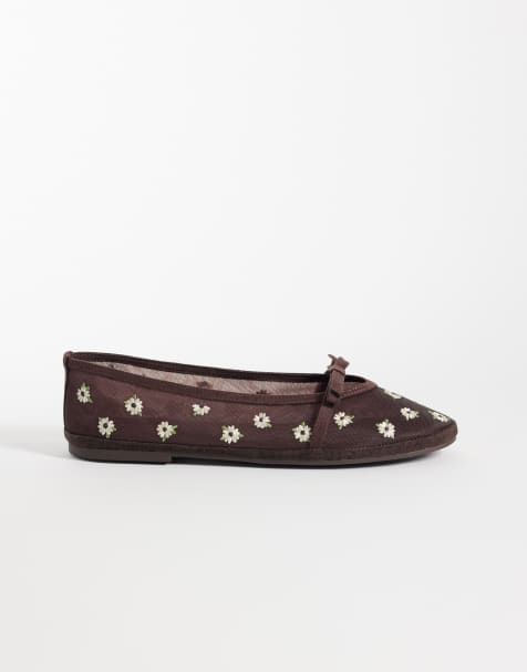 Aldo – Aurabella – Bruna, blommiga ballerinaskor i mesh - view 1