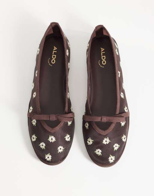Aldo Aurabella floral ballet flats in brown mesh , 2 of 4
