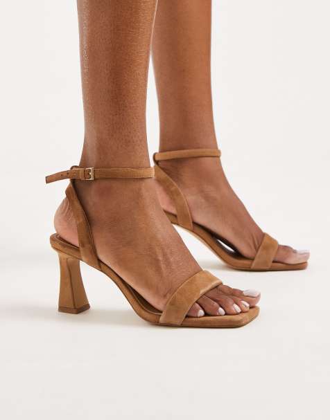 ALDO - Austorai - Brune sandaler i ruskind med hæl - view 1