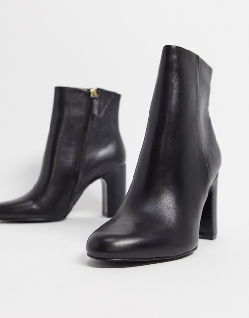 ALDO avlida leather heeled boots in black