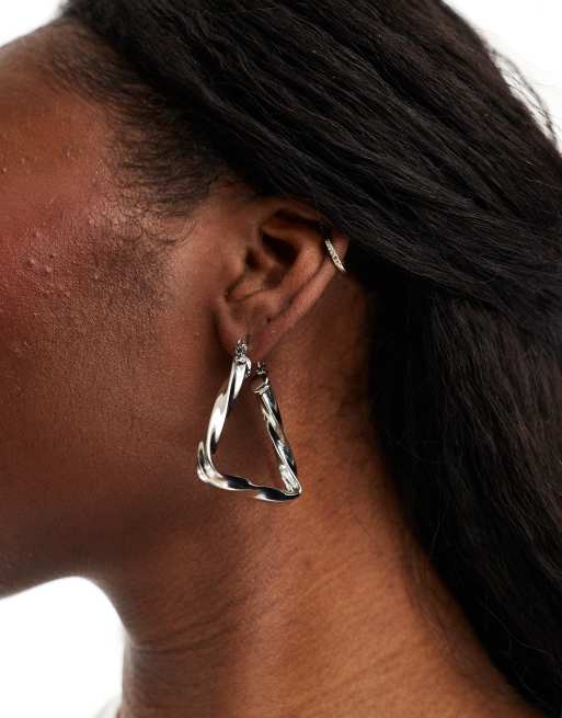 ALDO babriclya triangle hoop earrings in silver