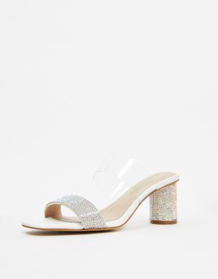 kitten heel mule sandals