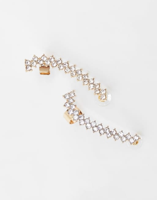 ALDO Barbaiana ear climbers in crystal in gold tone, 4 of 4