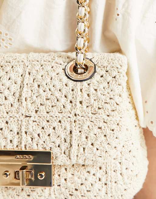 ALDO – Bearbury – Beżowa szydełkowana torebka crossbody , 3 z 4