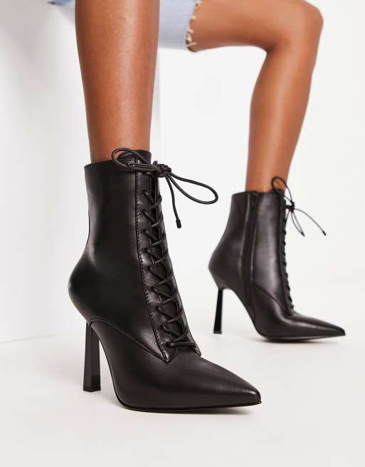 Ankle boots with shop heels and laces